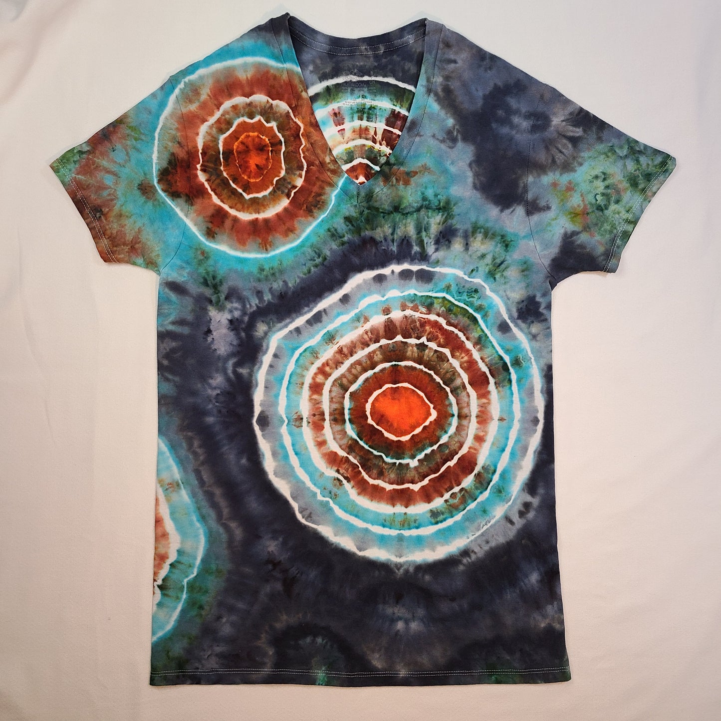 Dark Cloud Burst Small V neck Tie Dye