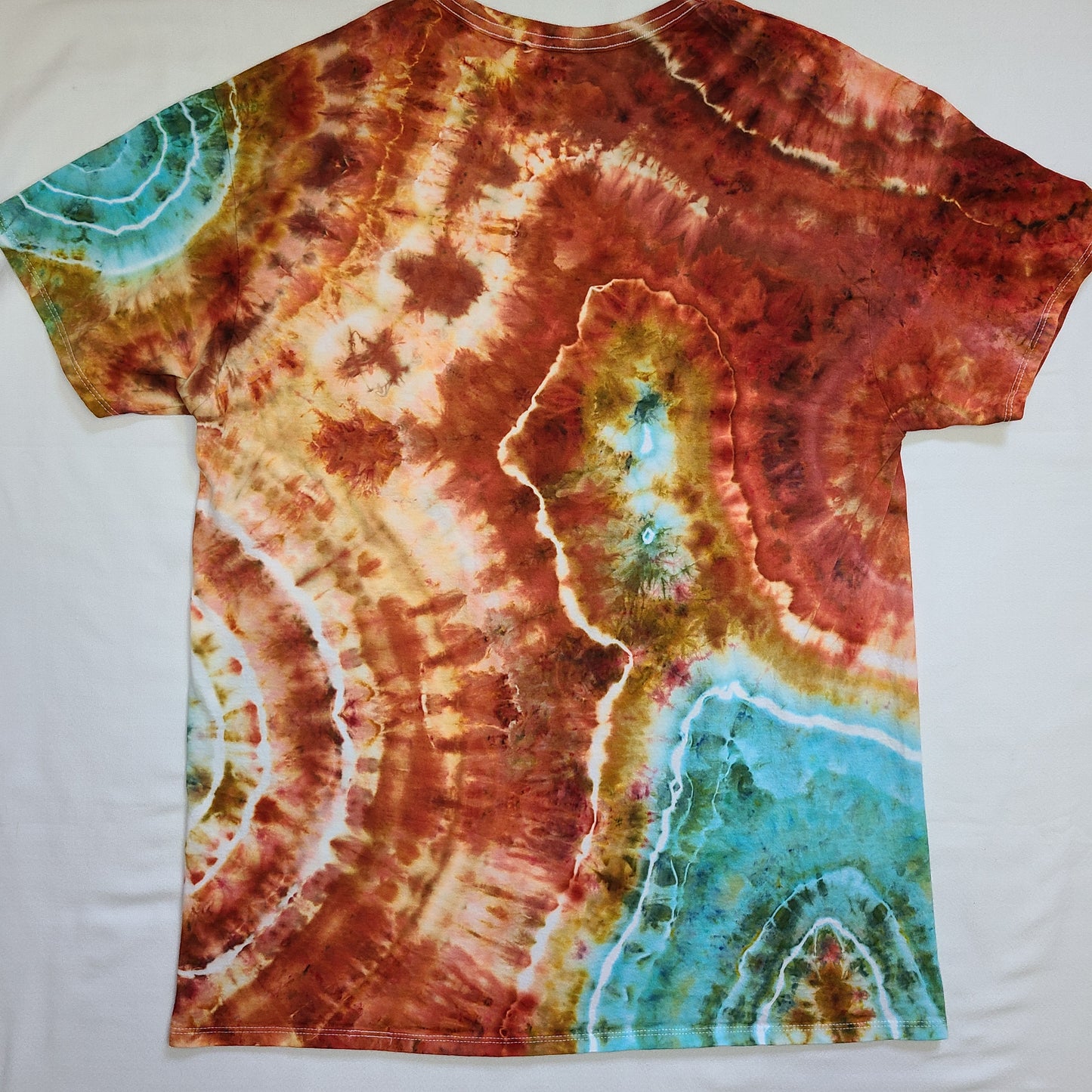 Orange Isles XL V Neck Tie Dye Tee