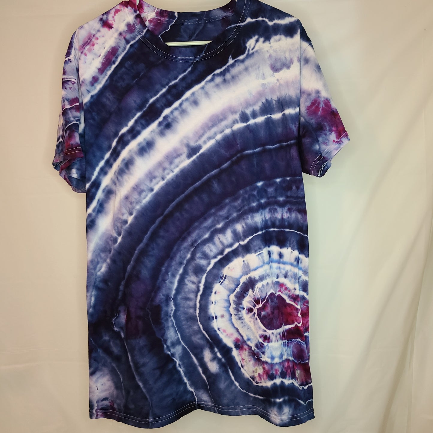 Navy hint of Purple XL Crew Tee Tie Dye