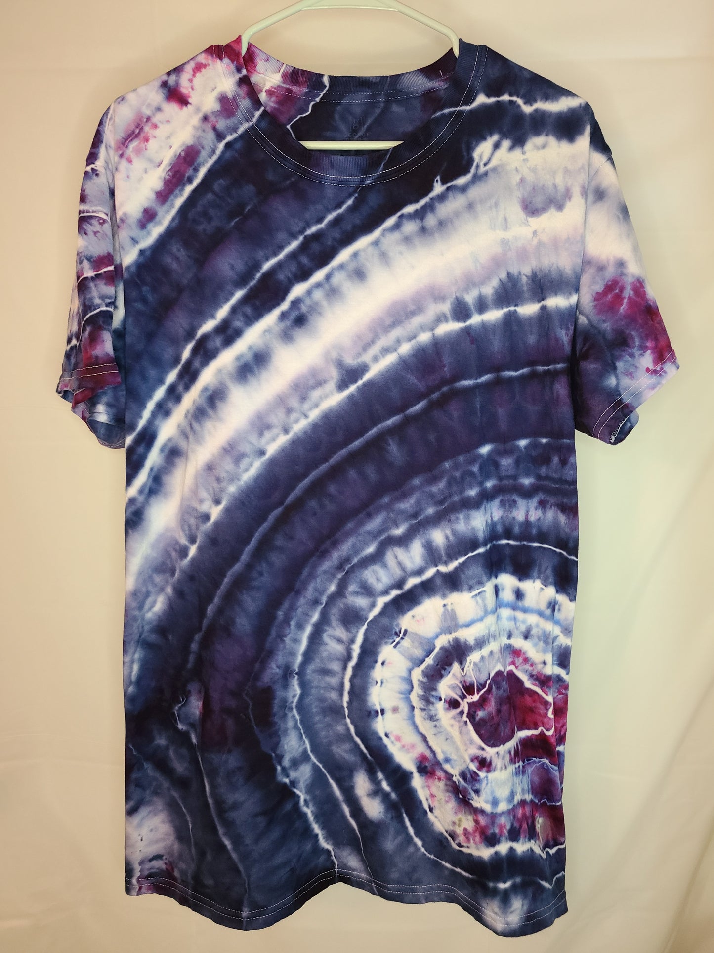 Navy hint of Purple XL Crew Tee Tie Dye