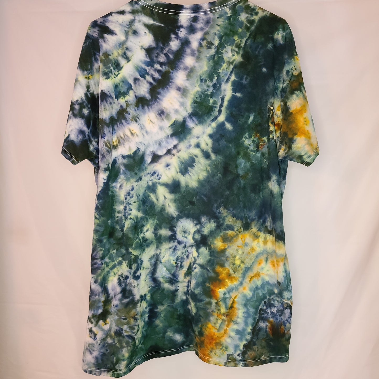 Green with hint of Gold XL Crew Tee Tie Dye