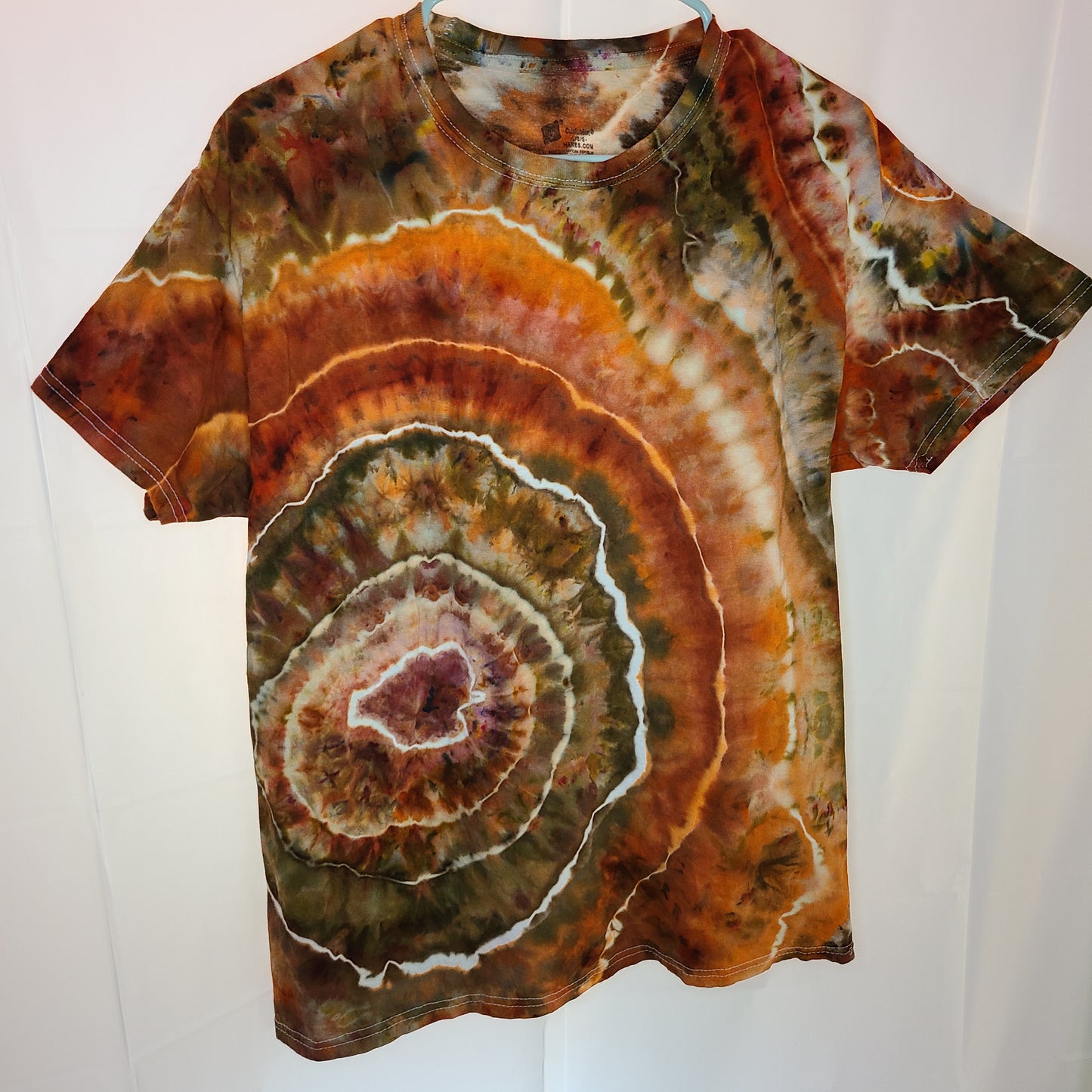 Orange Earth Geode Large Crew Tee Tie Dye