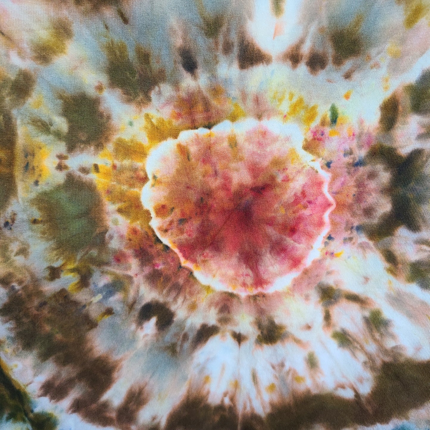 Khaki Forest Berry Small V neck Tie Dye