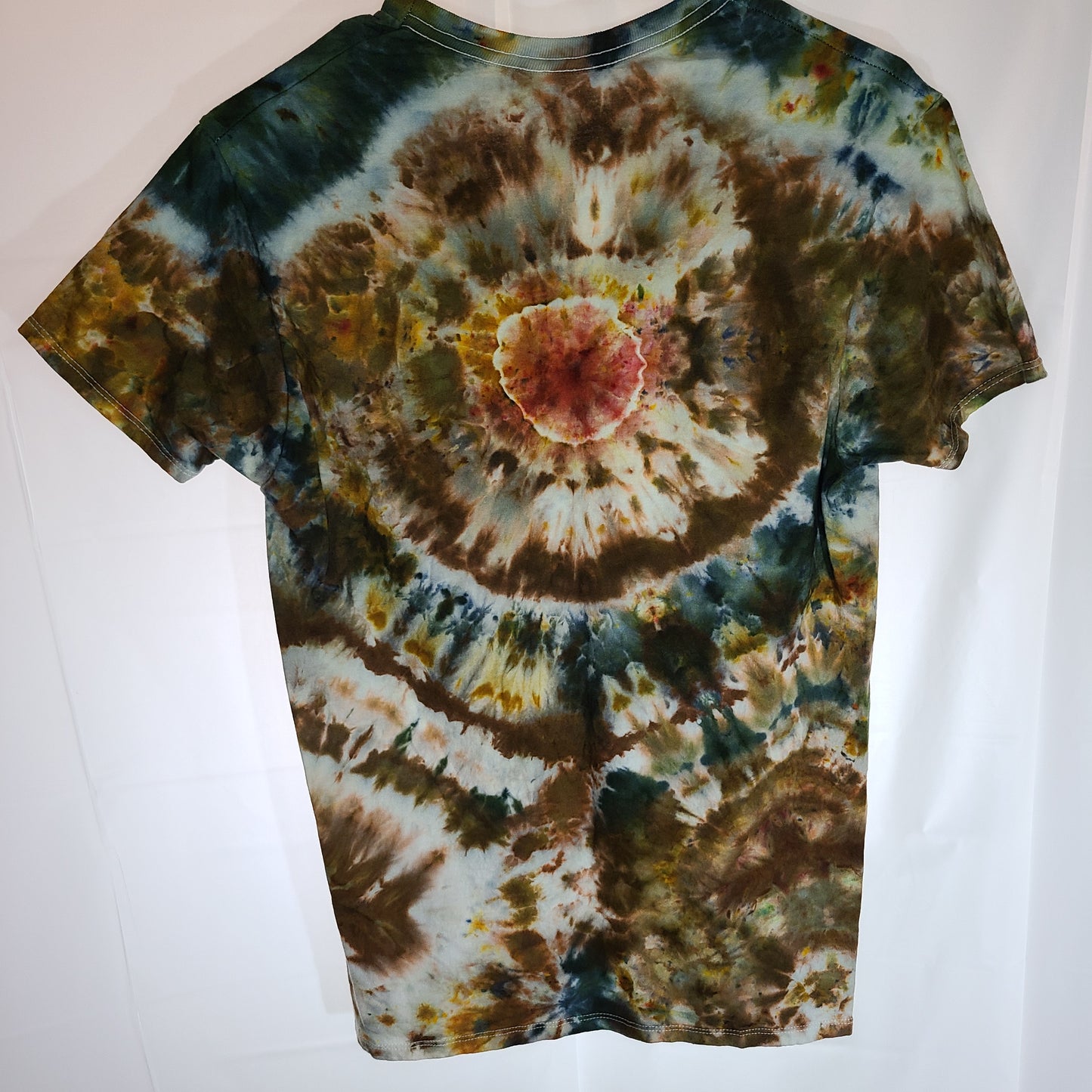Khaki Forest Berry Small V neck Tie Dye
