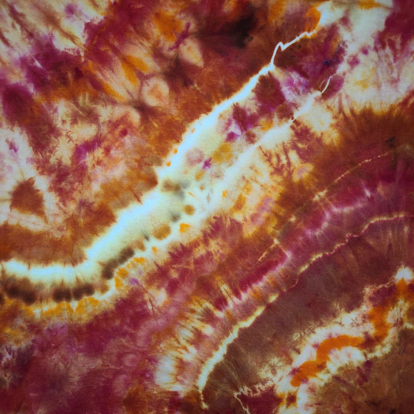 Orange Red Burst Large Crew Neck Fresh Frozen Dyes Tee