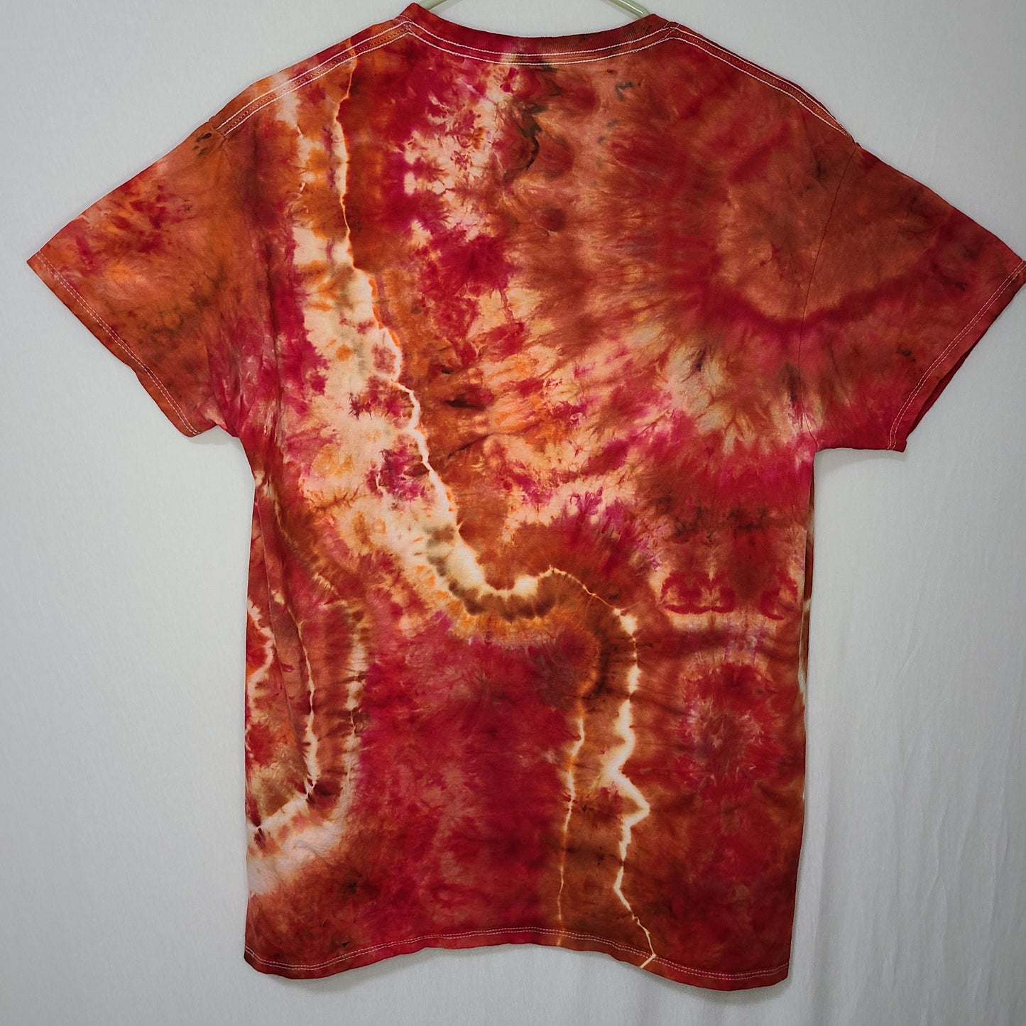 Orange Red Burst Large Crew Neck Fresh Frozen Dyes Tee