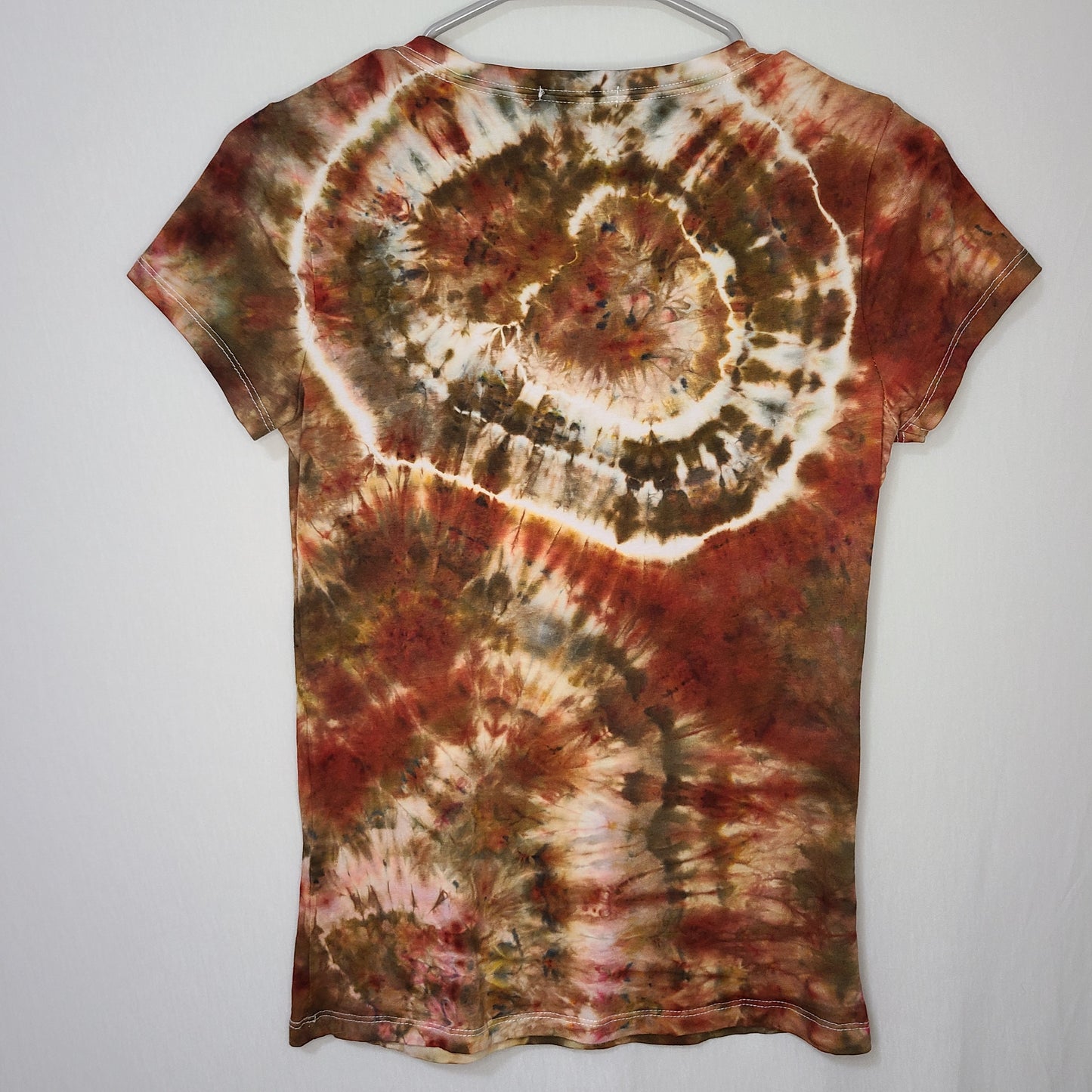 Strawberry Khaki Ladies Fitted V Neck Medium Fresh Frozen Dyes Tee