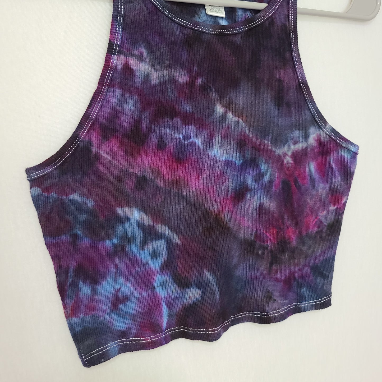 Midnight Purple Ladies High Neck Crop Tank Medium