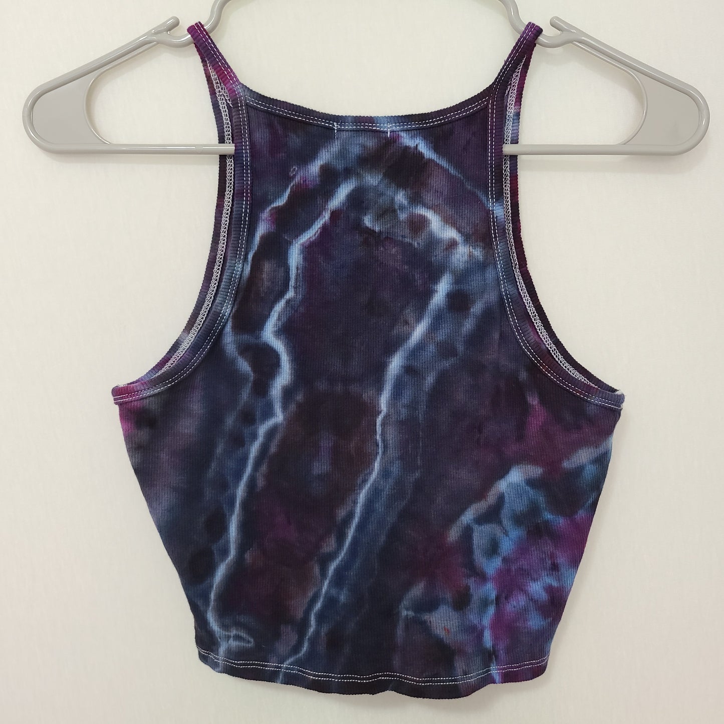 Midnight Purple Ladies High Neck Crop Tank Medium