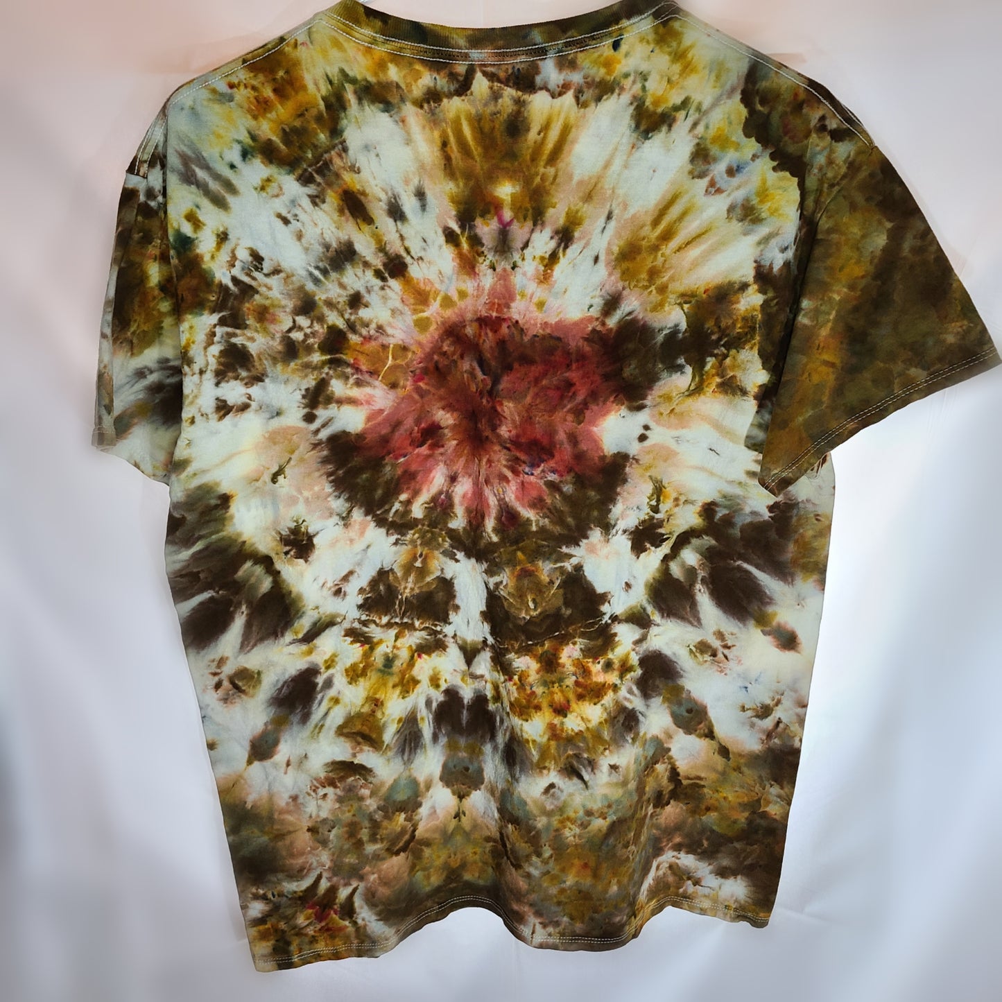Khaki Berry Large Crew Tee Tie Dye