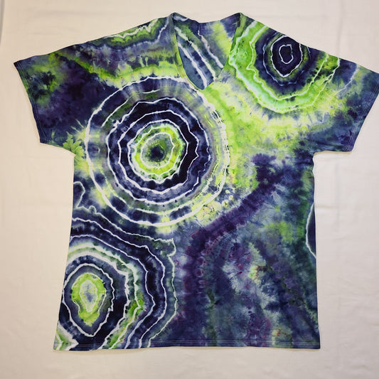 Neon Navy XL V Neck Tie Dye