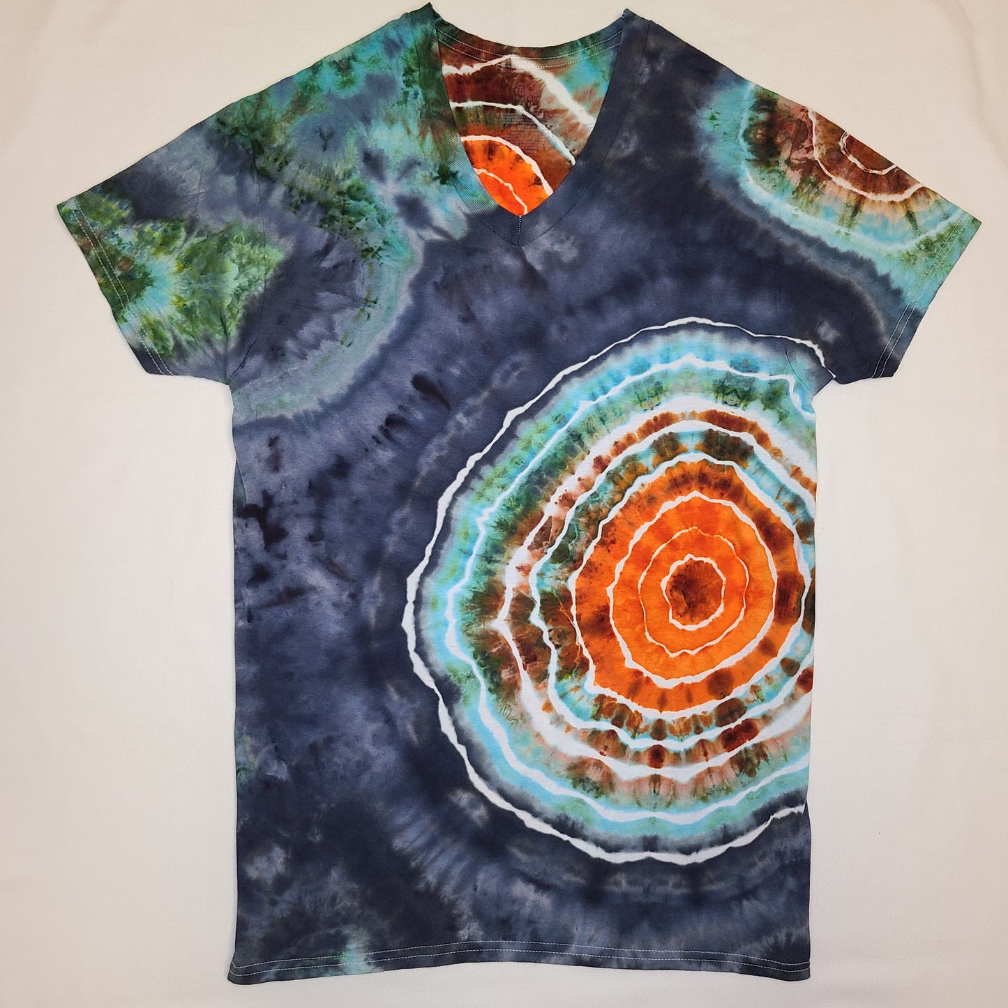 Dark Cloud Burst Medium V neck Tie Dye