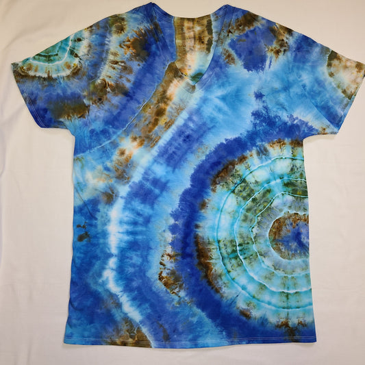 Blue Water Islands XL V neck Tie Dye Tee
