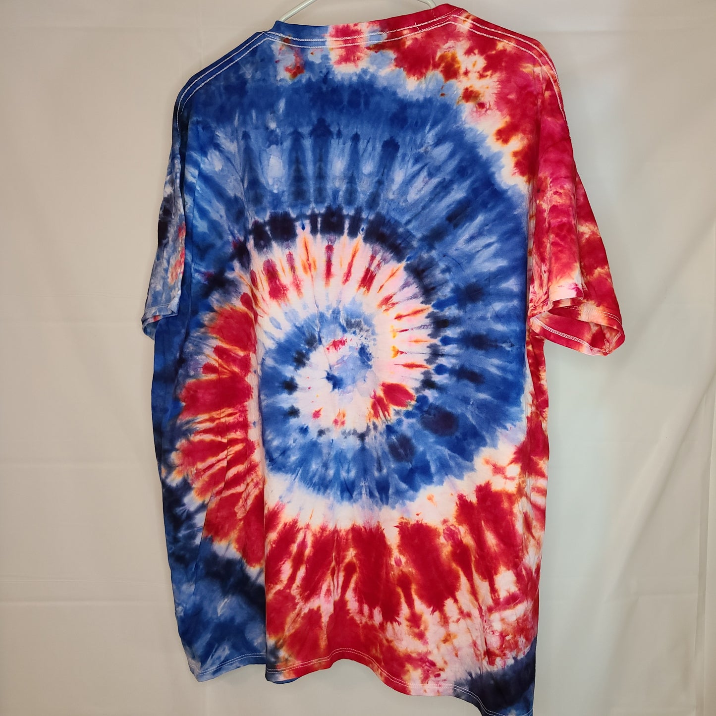 Red White Blue Swirl 2XL Crew Tee Tie Dye