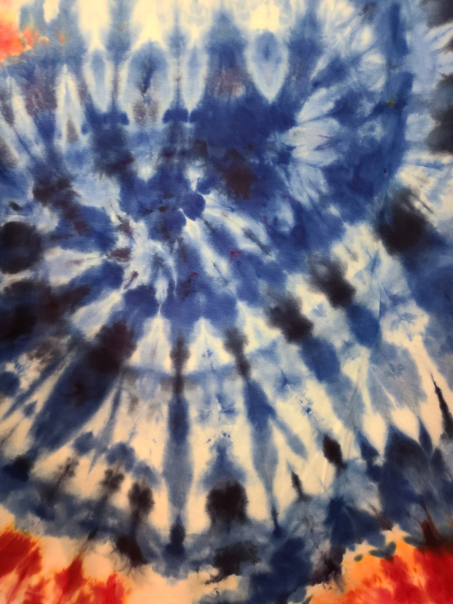 Red White Blue Burst 2XL Crew Tee Tie Dye