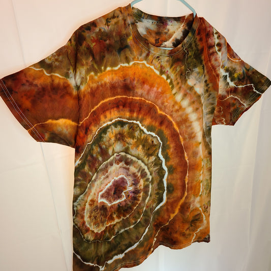 Orange Earth Geode Large Crew Tee Tie Dye