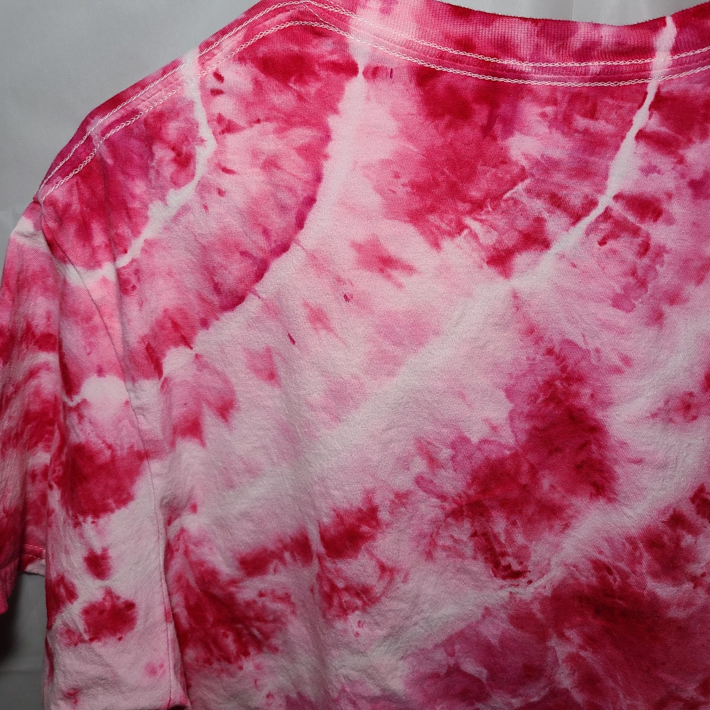 Hot Pink Splash Large Crew Tee Tie Dye