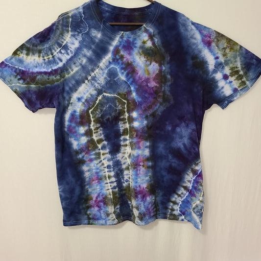 Navy Lavender Sage Geodes 3XL Crew Neck Fresh Frozen Dyes Tee