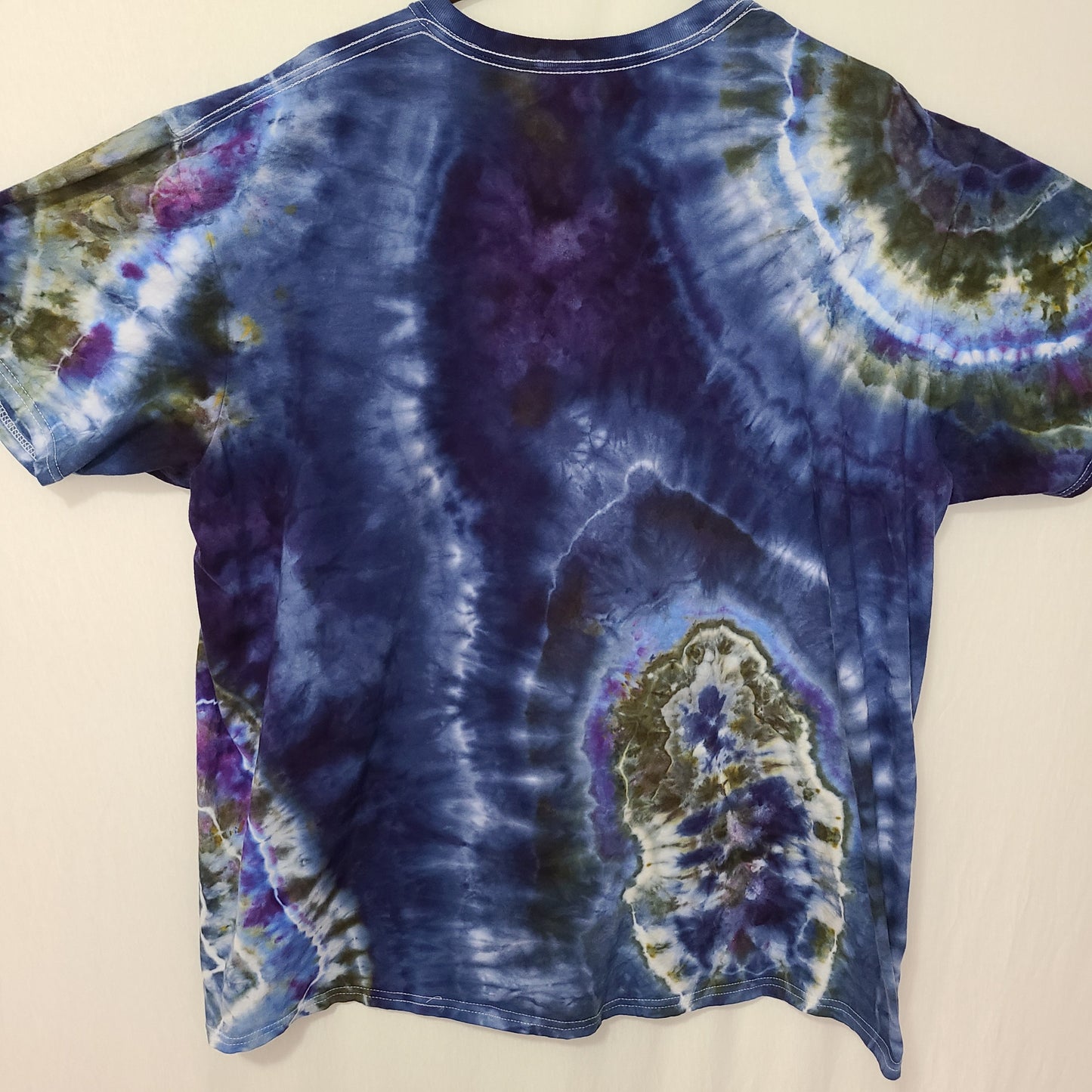 Navy Lavender Sage Geodes 3XL Crew Neck Fresh Frozen Dyes Tee