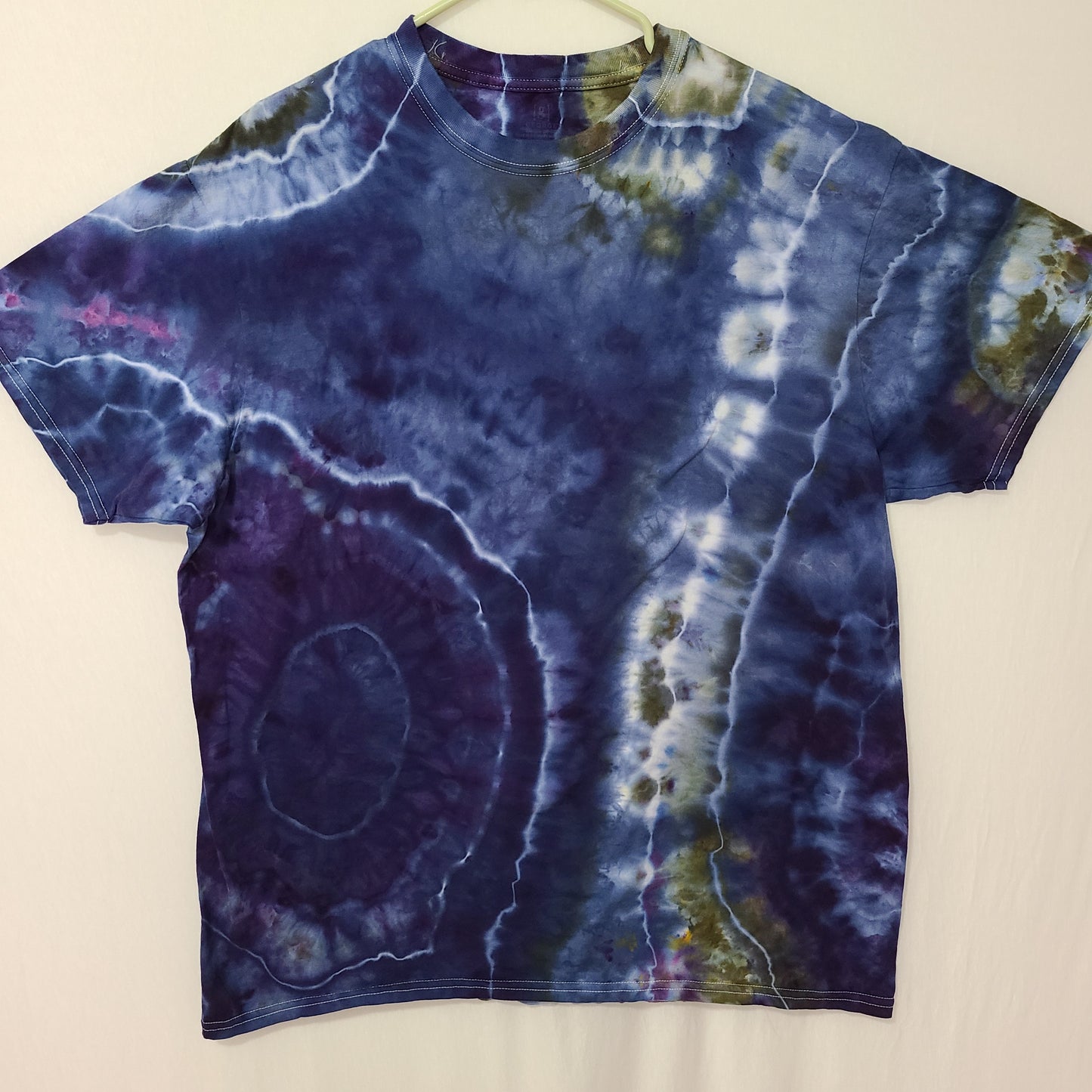 Navy Sage Lavender Geodes L Crew Tee Tie Dye