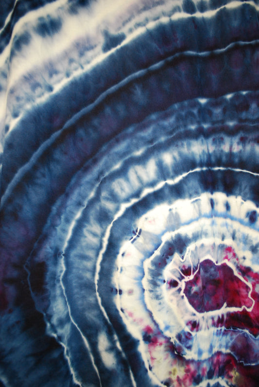 Navy hint of Purple XL Crew Tee Tie Dye