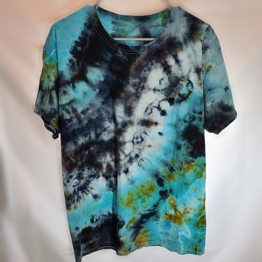 Light Blue Smoke XL Crew Neck Tie Dye Tee