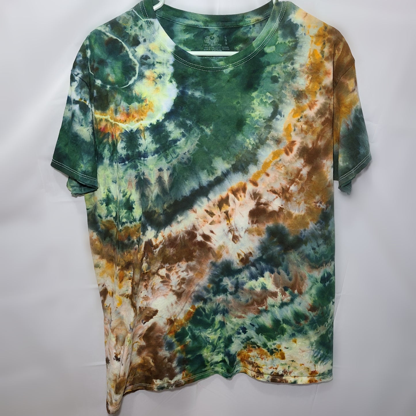 Green Gold Earth Large Crew Tee Tie Dye