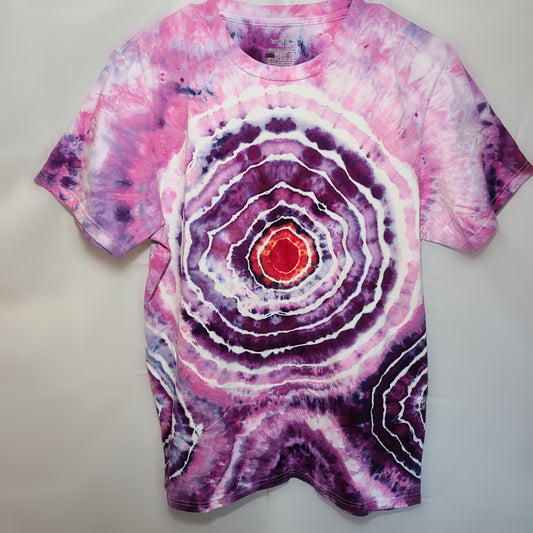 Pink Purple Geode L Crew Tee Tie Dye