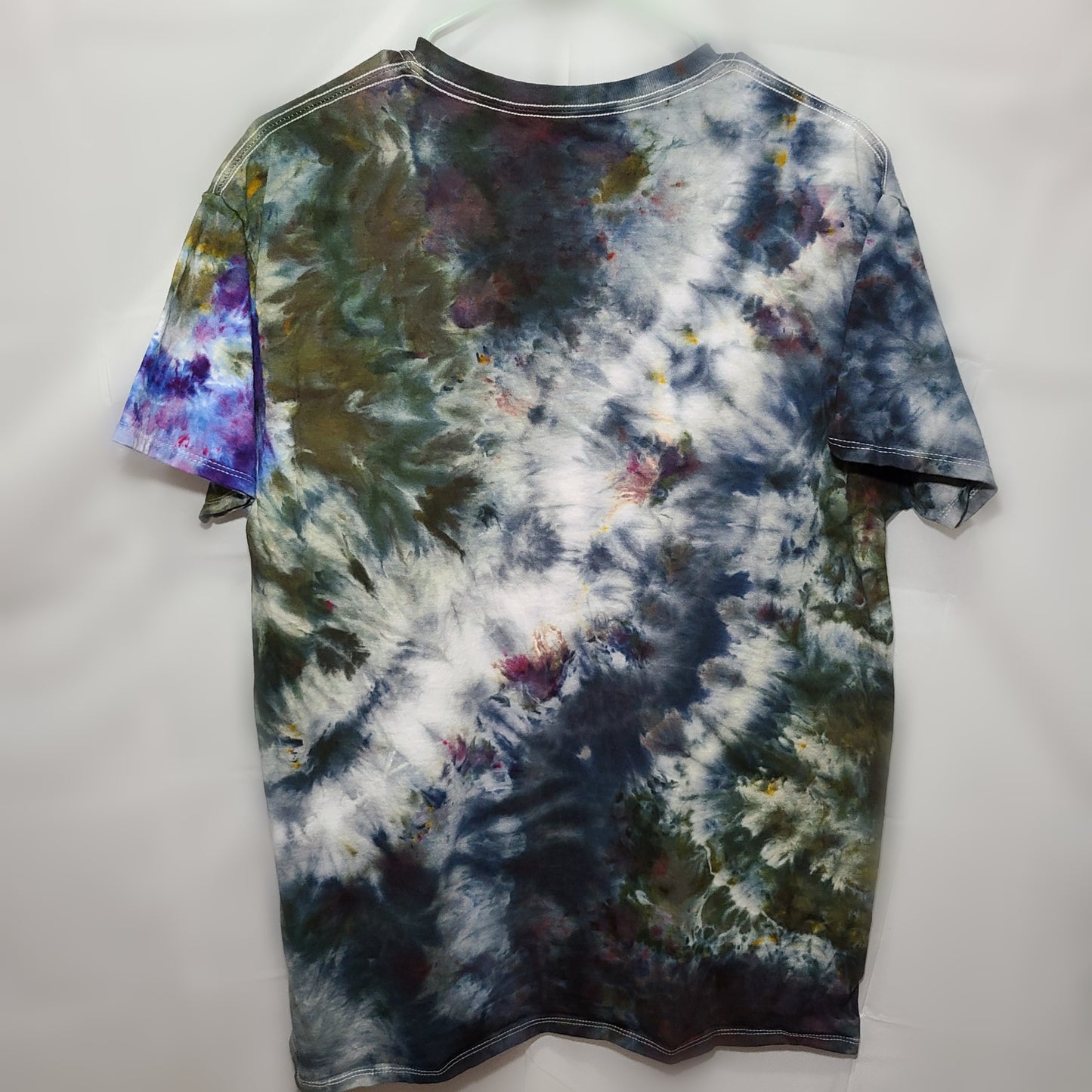 Smokey Green Lavendar Large Crew Tee Tie Dye