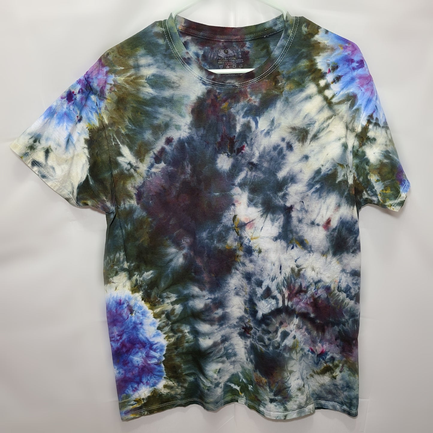 Smokey Lavendar Fern Large Crew Tee Tie Dye