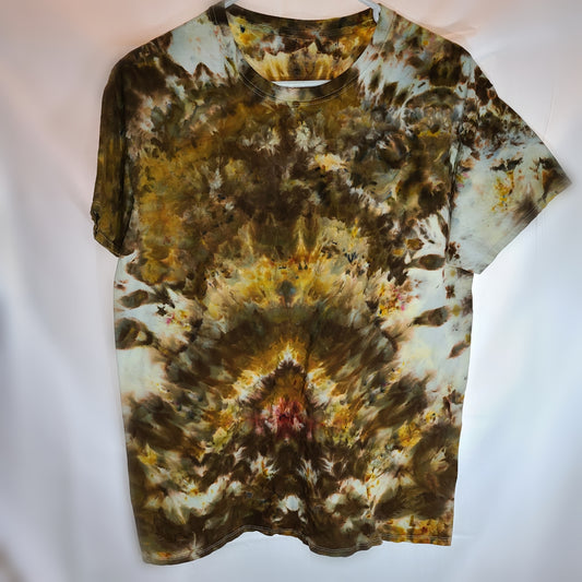 Khaki Berry Large Crew Tee Tie Dye