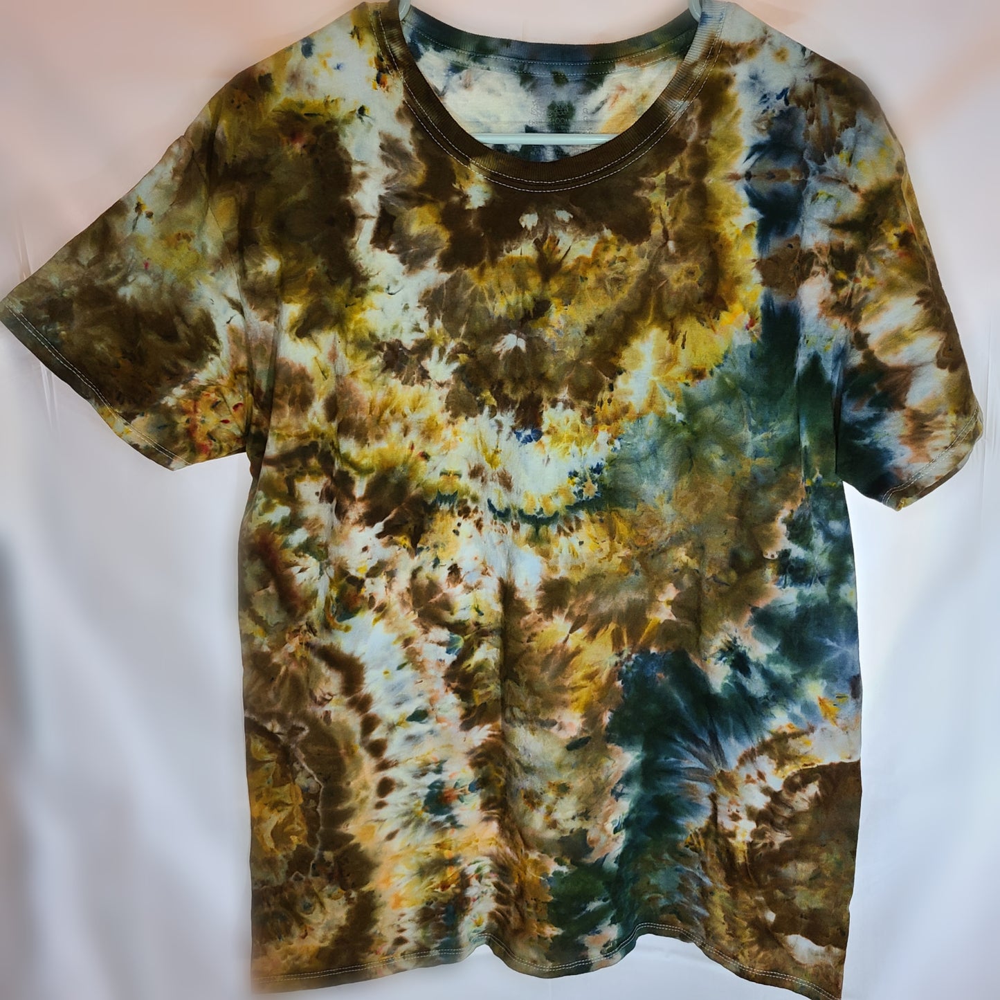 Khaki Forest Large Crew Tee Tie Dye