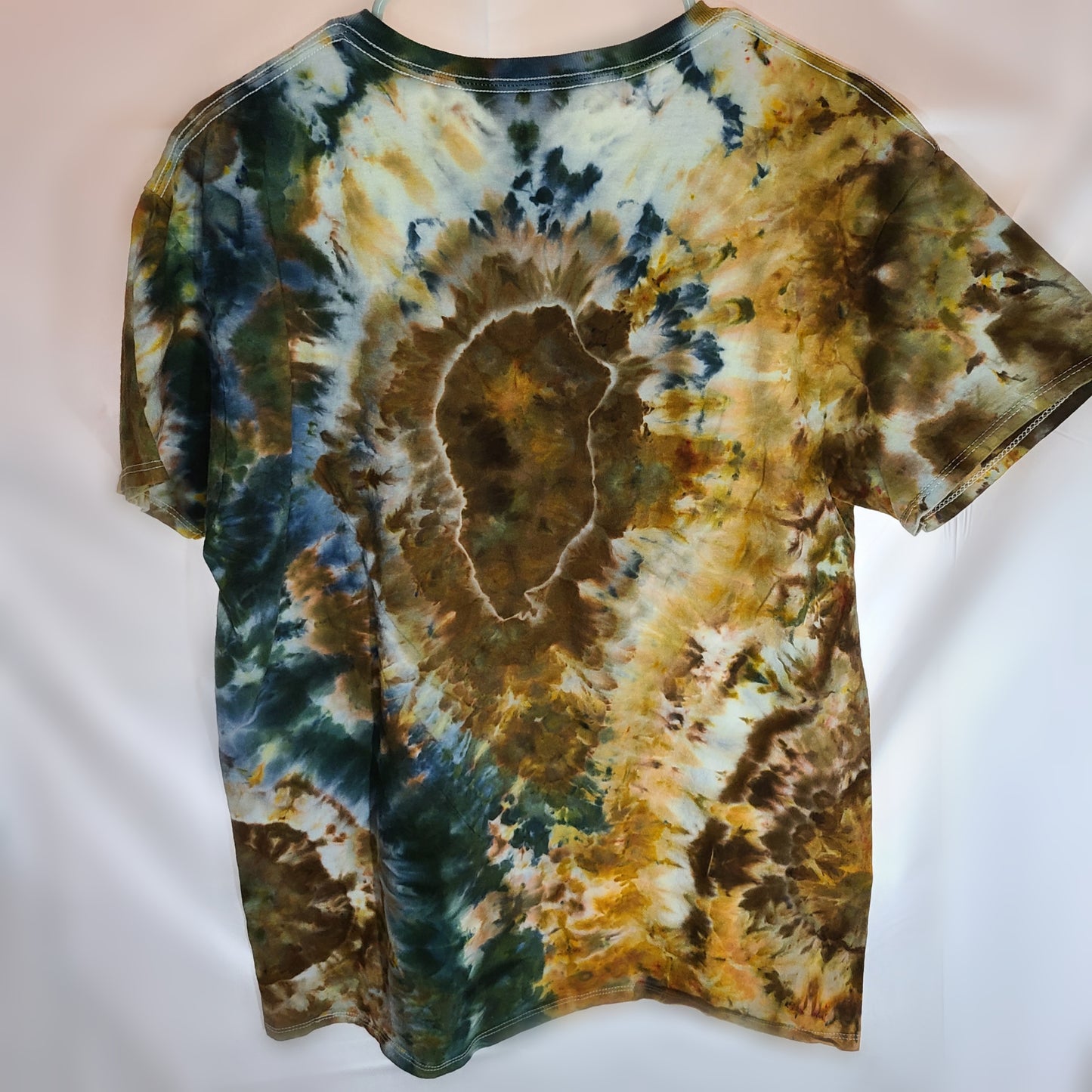 Khaki Forest Large Crew Tee Tie Dye