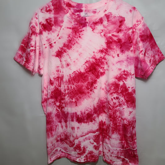 Hot Pink Sprinkles Large Crew Tee Tie Dye