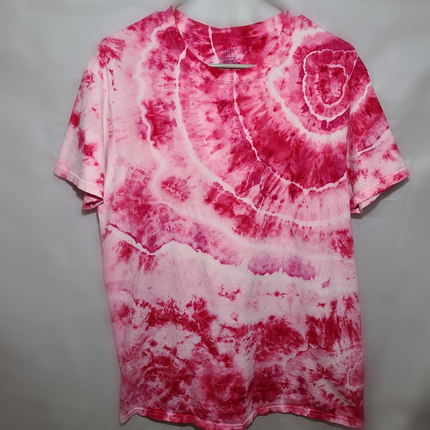 Hot Pink Splash Large Crew Tee Tie Dye