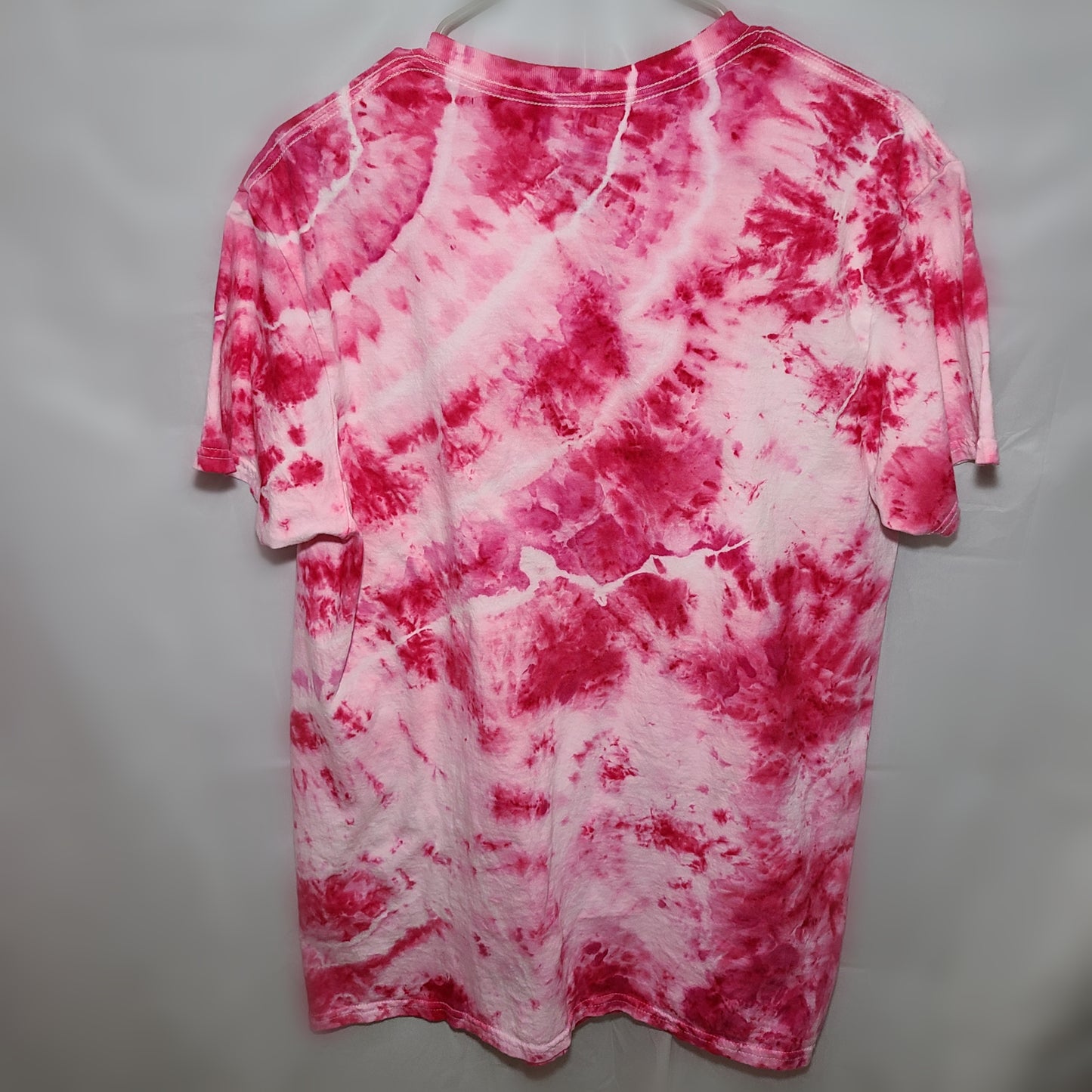 Hot Pink Splash Large Crew Tee Tie Dye